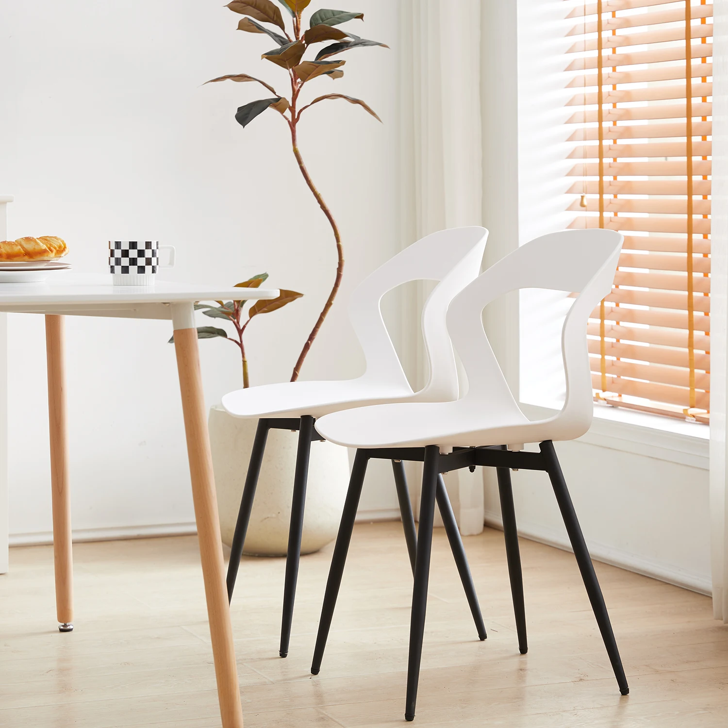 EGOONM Set of 4 Scandinavia Dining Chairs for Dining Room Furniture Chair Nordic Designer Creative Household Backrest Chairs