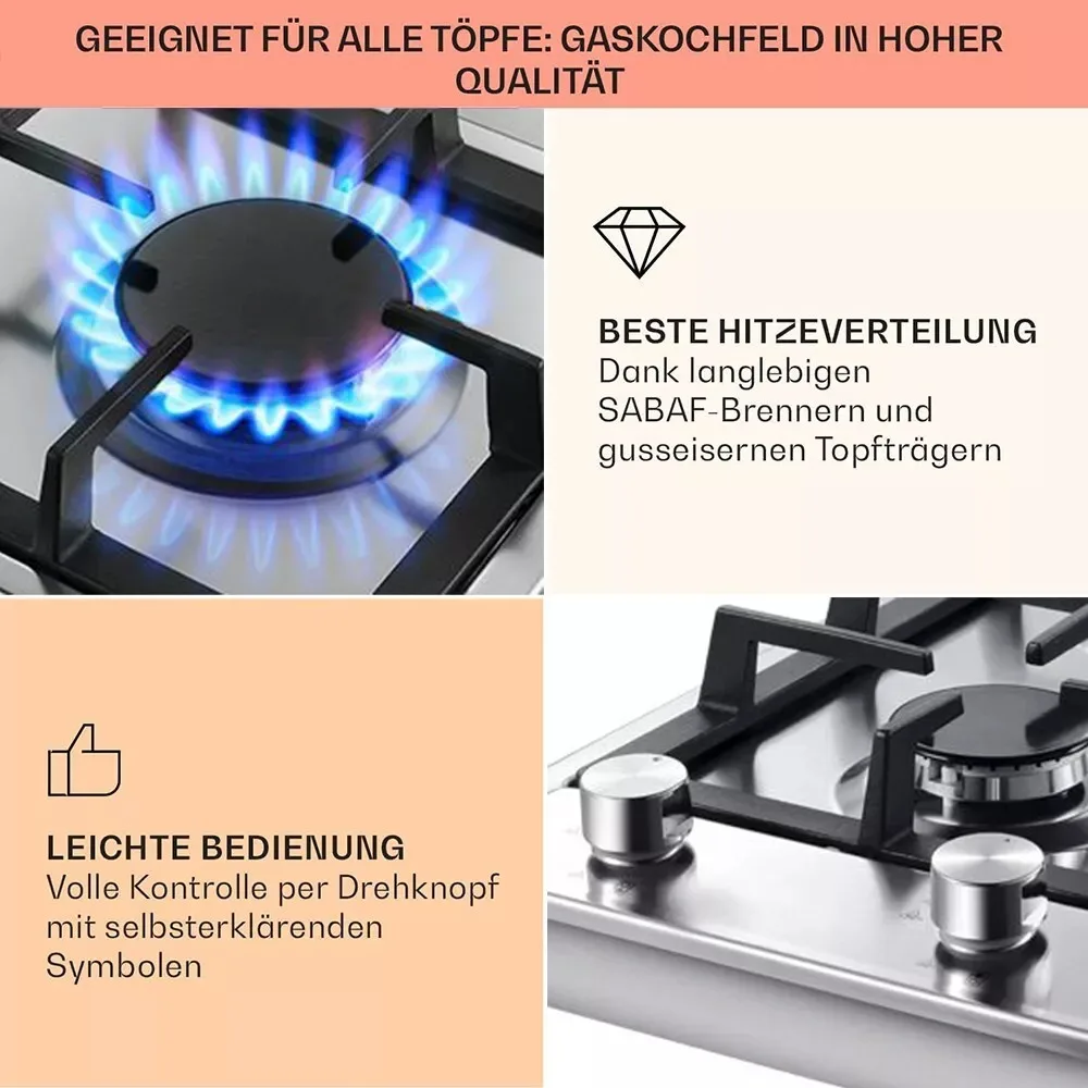 TopStrong 2-burner Stainless Steel with Automatic Flame Protection, Natural Gas Propane Built-in Gas Hob YYEUGCT-S02