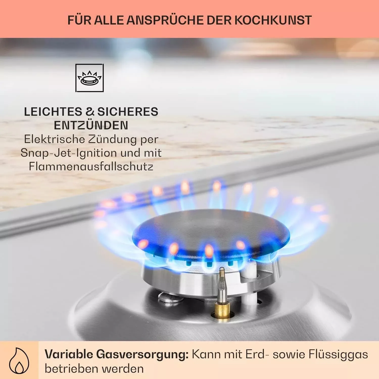 TopStrong 2-burner Stainless Steel with Automatic Flame Protection, Natural Gas Propane Built-in Gas Hob YYEUGCT-S02