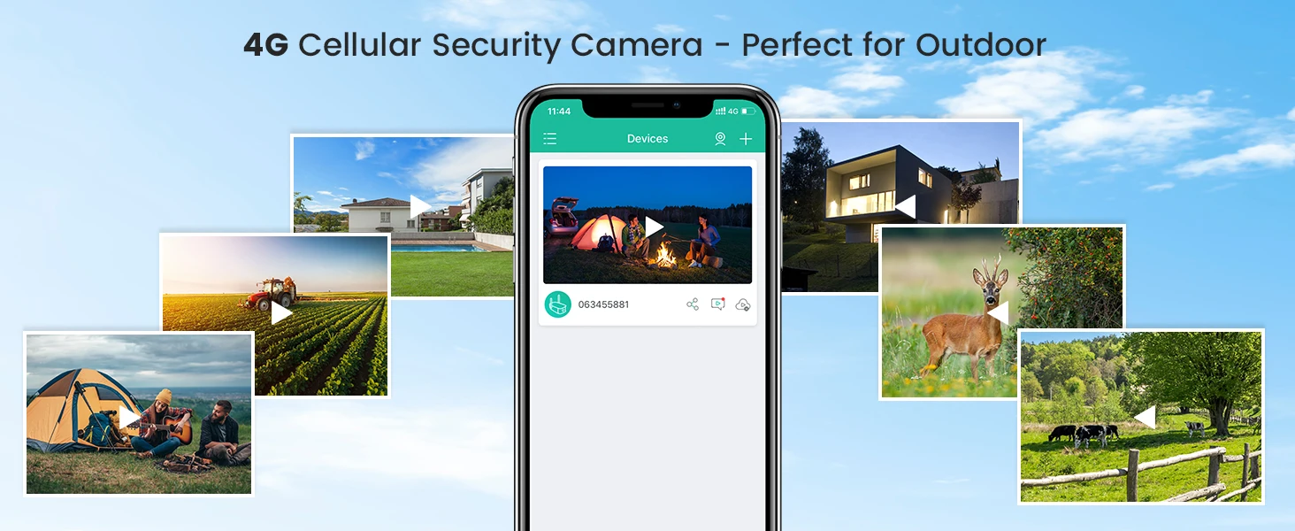 Ctronics 4G Surveillance Camera Outdoor Solar Panel 8W 14400mAh Battery Wireless Security Camera 2K Night Vision Auto Tracking