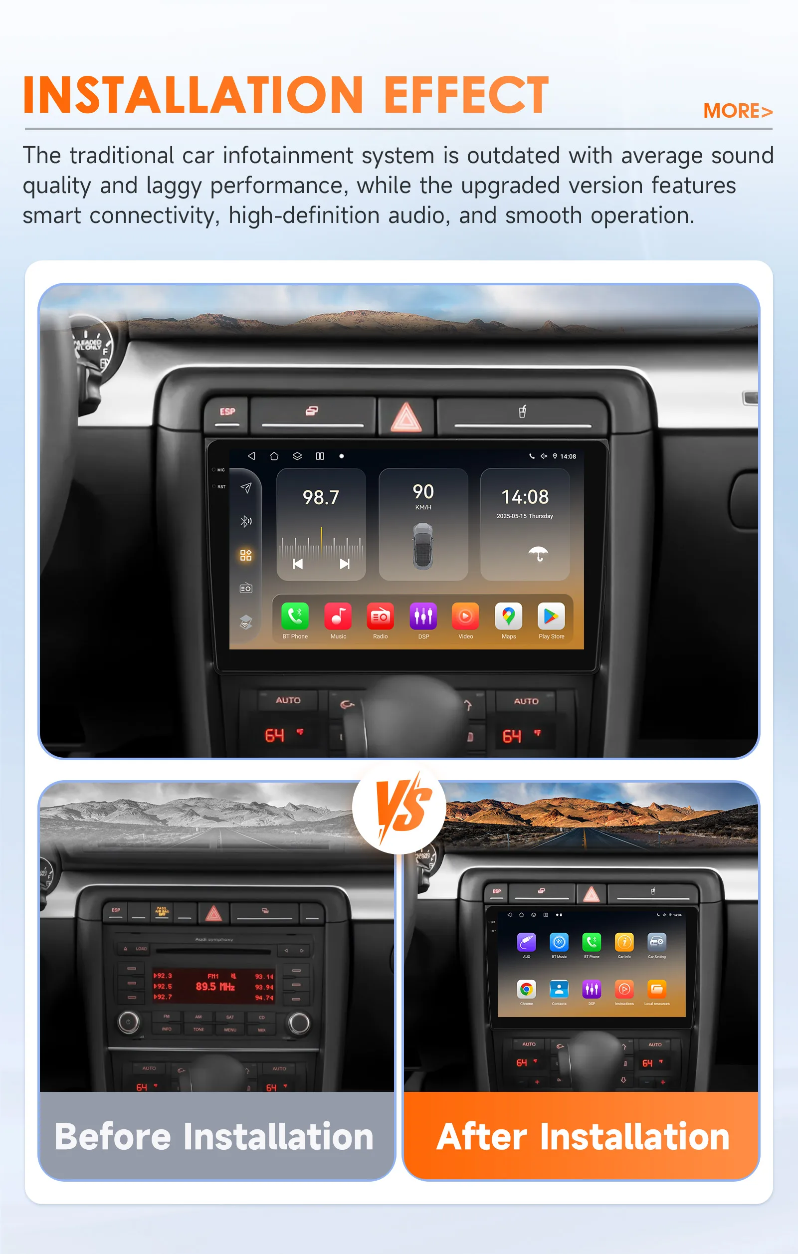 Hizpo Radio For Audi A4 2000-2009 S4 B6 B7 RS4 Seat Exeo Car Multimedia GPS 2din Autoradio Wireless CarPlay Android Auto Stereo