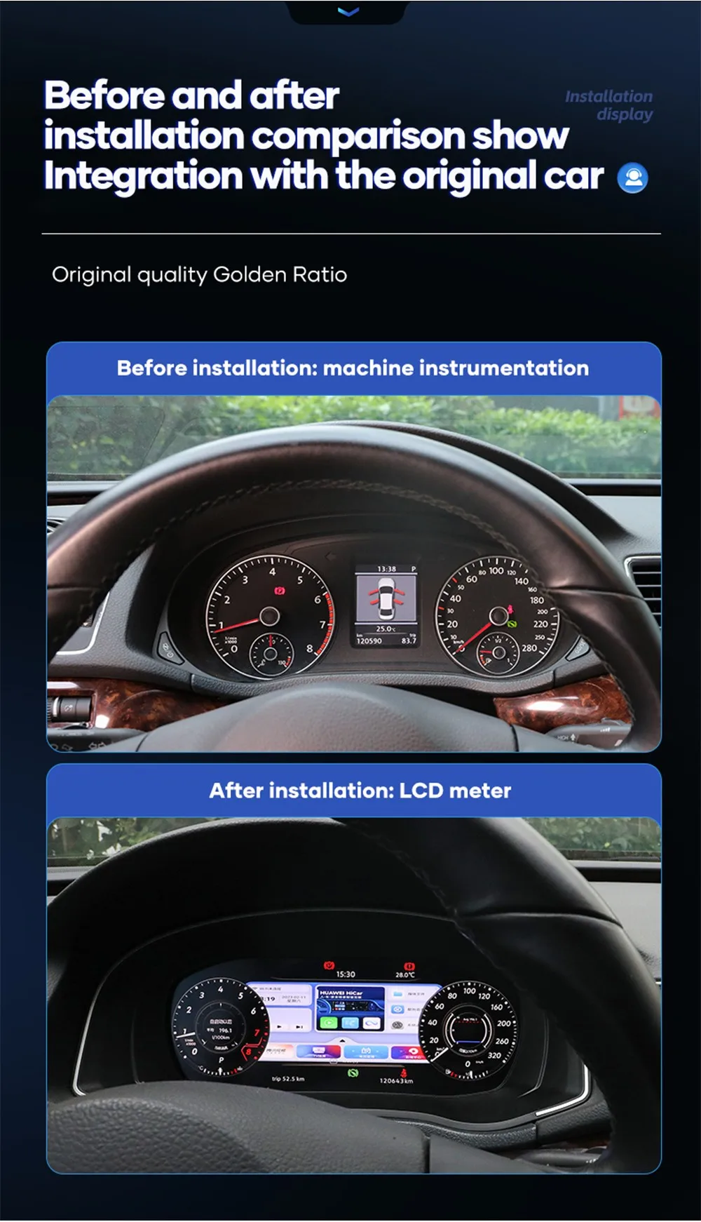 10.25'' Lcd Radio Instrument Paneel Cockpit For VW  Jetta 2006 7 8 9 10 11 years modify Auto Digital Dashboard Cluster