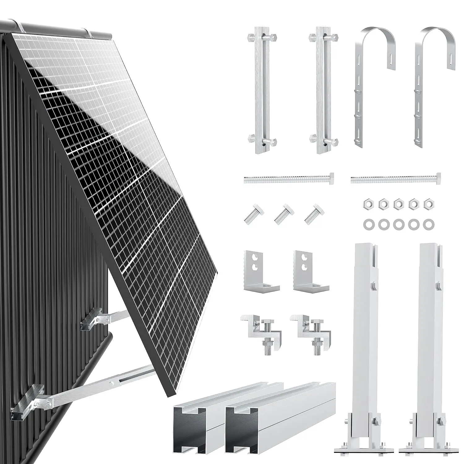 Balcony Power Station Bracket  for 400w 410w 800w 820w Solar Panels  Aluminium Alloy Holder Railing Adjustable Angle 0 to 30
