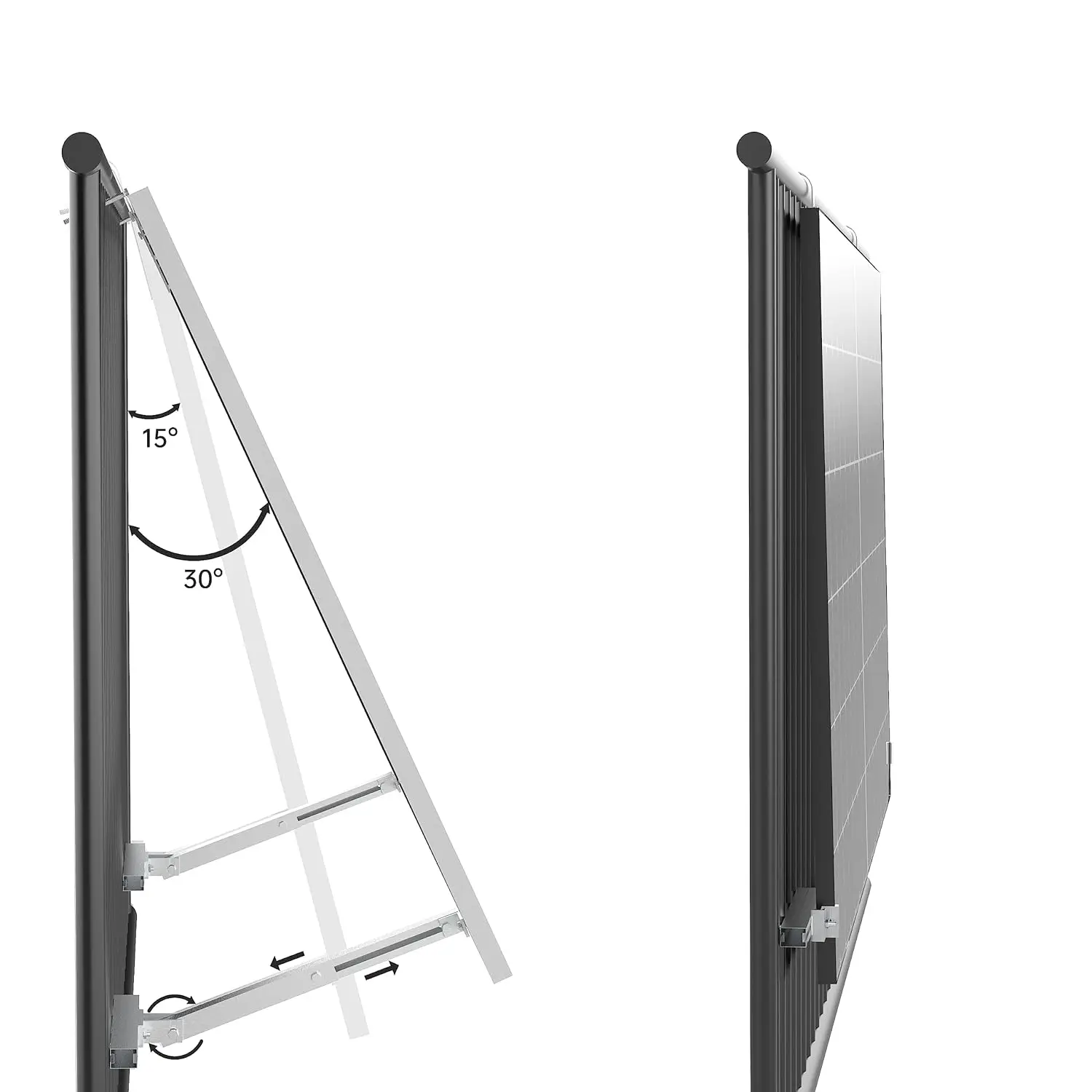Balcony Power Station Bracket  for 400w 410w 800w 820w Solar Panels  Aluminium Alloy Holder Railing Adjustable Angle 0 to 30