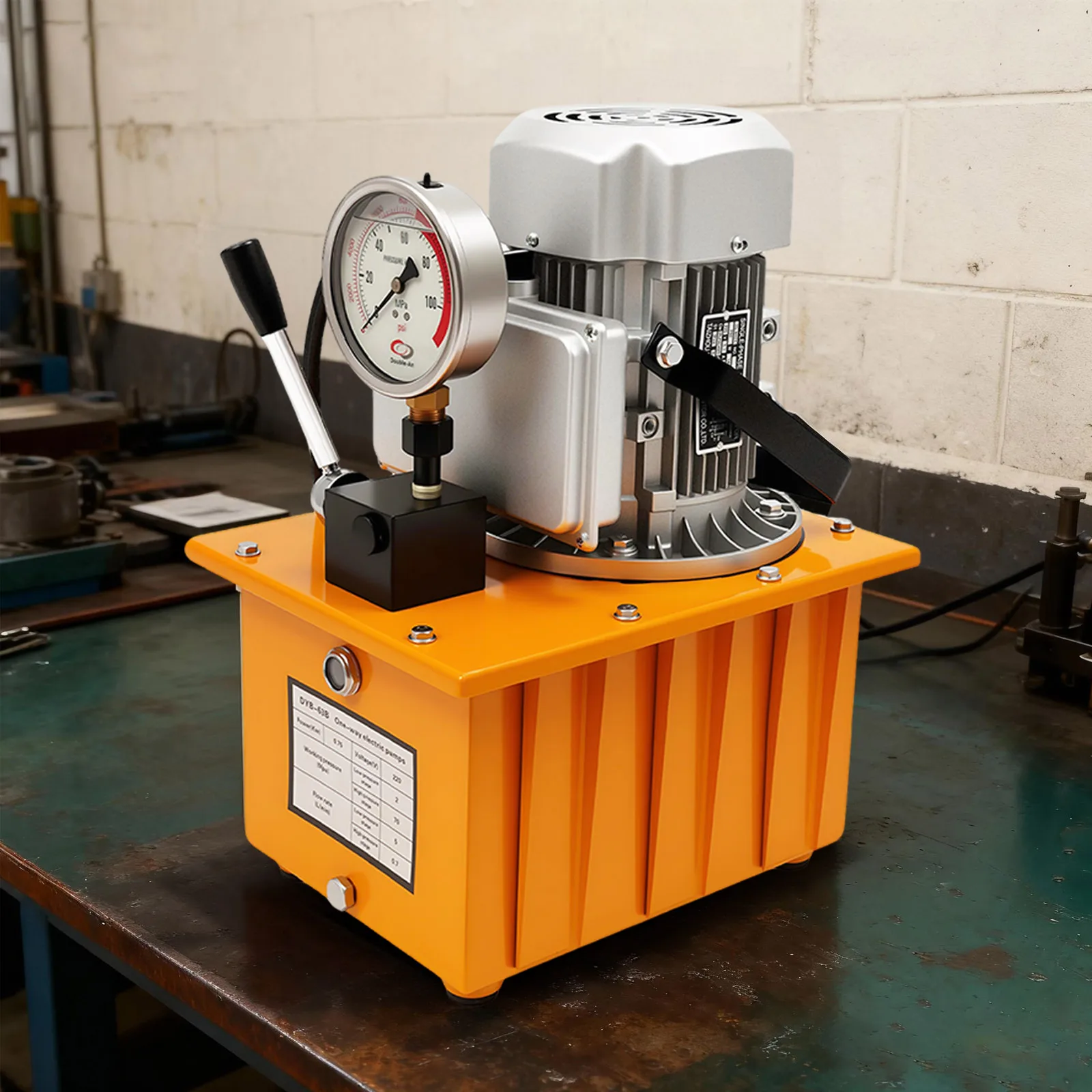 700Bar 7L Electric Driven Hydraulic Pump Single Acting Manual Valve Control 750W