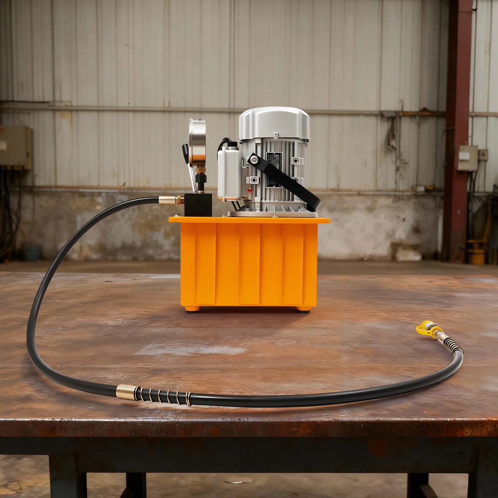 700Bar 7L Electric Driven Hydraulic Pump Single Acting Manual Valve Control 750W