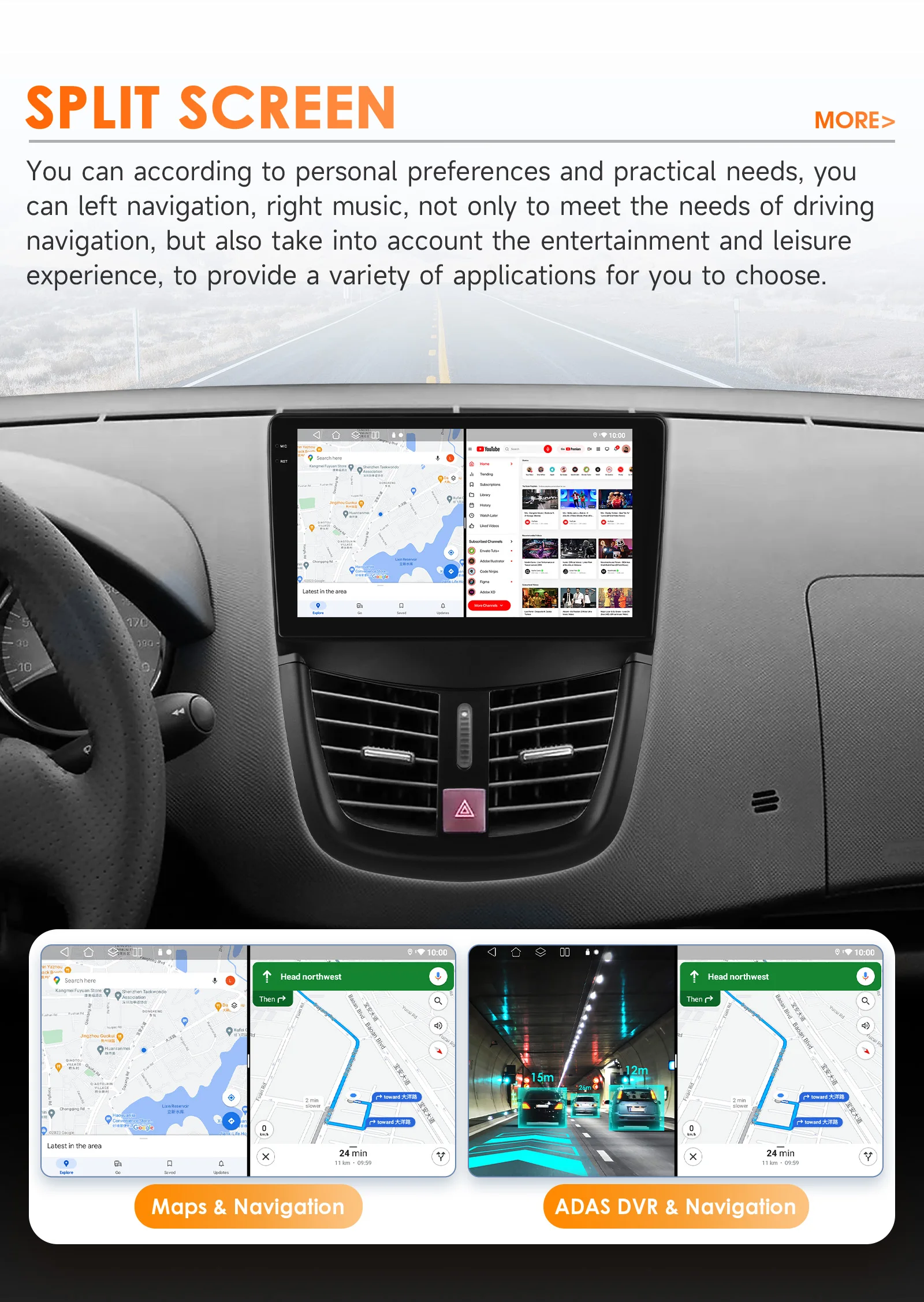 9" Hizpo 2Din Andoird14 Car Radio for Peugeot 207CC 2006 - 2015 Snapdragon 6115 GPS RDS DSP 4G BT Auto CarPlay 360° Camera