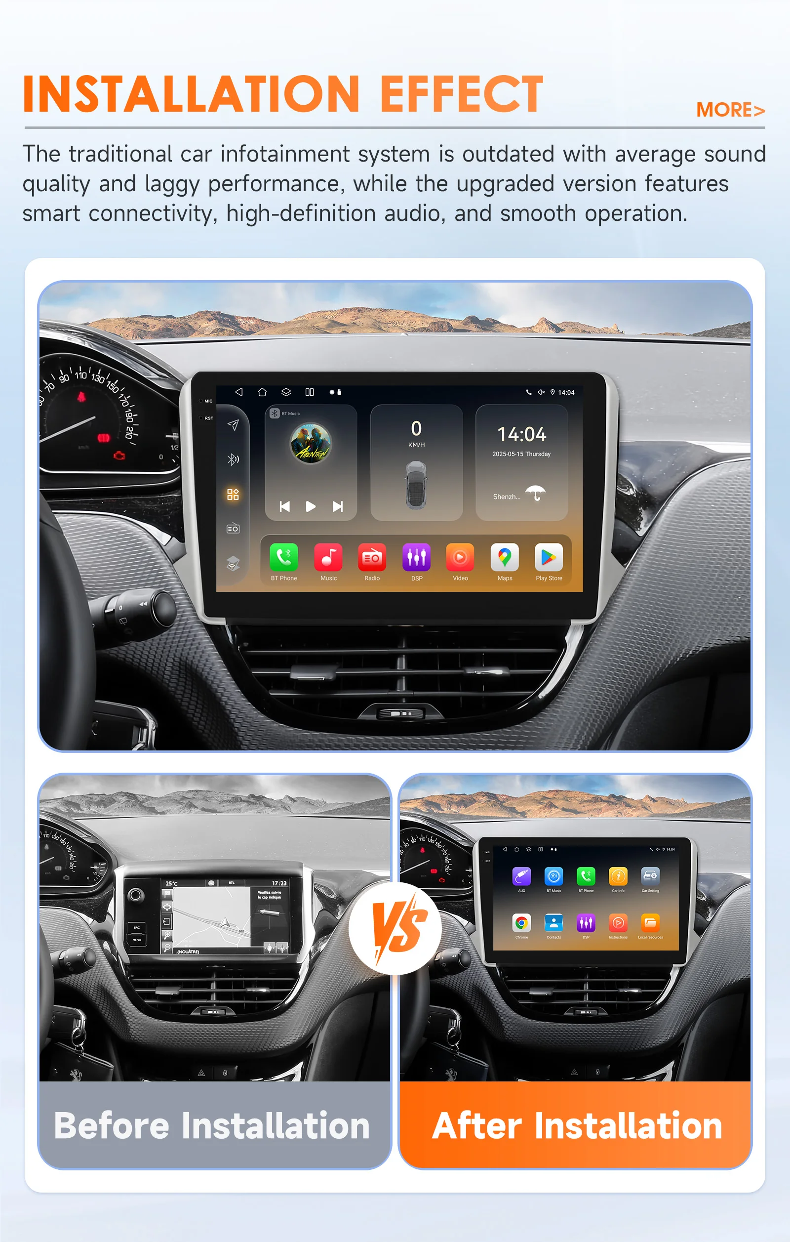 Hizpo 6115 Car Intelligent Systems For Peugeot 2008 208 2014 - 2018 Wireless CarPlay Android Auto No 2 din 2din DVD Multimedia