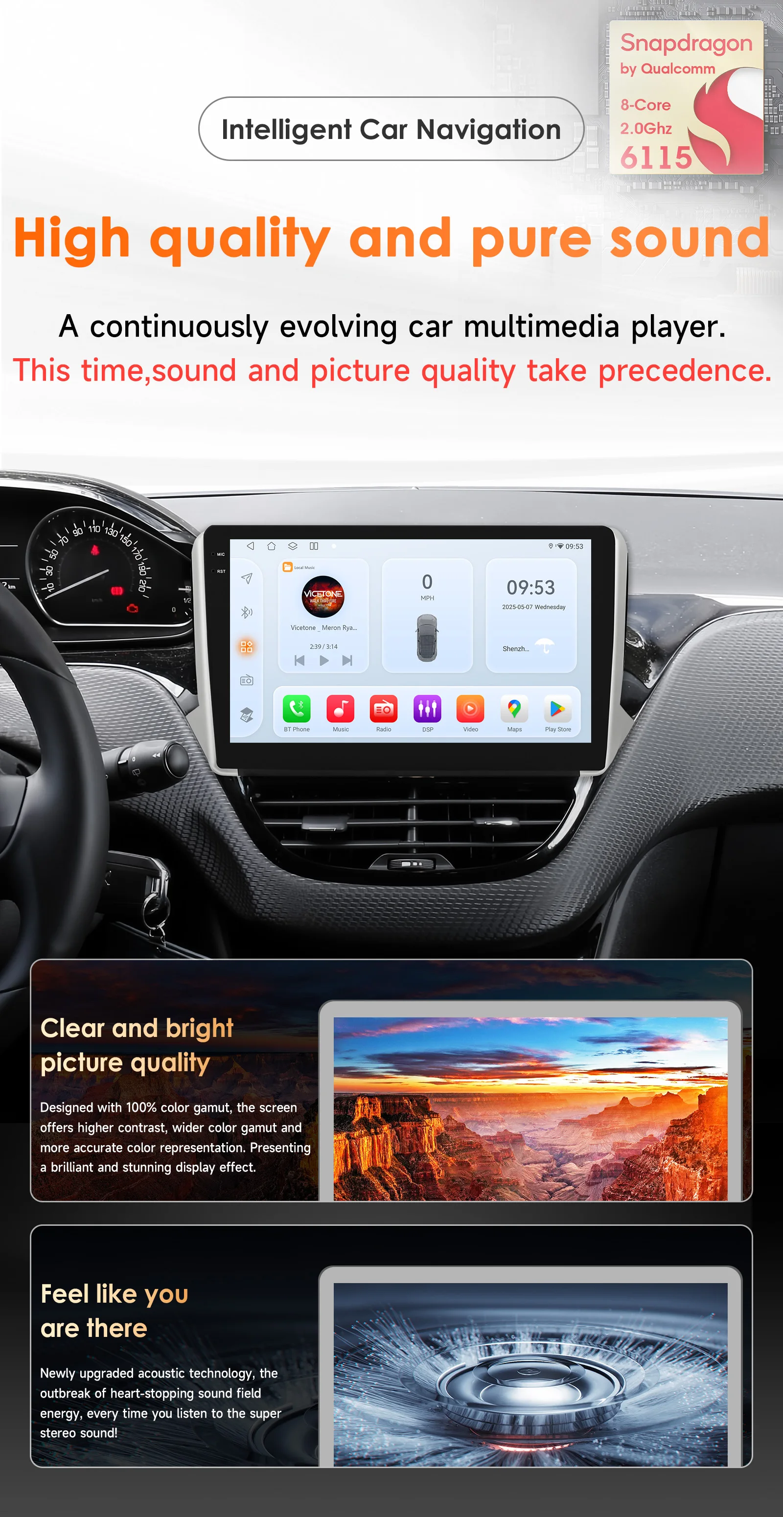 Hizpo 6115 Car Intelligent Systems For Peugeot 2008 208 2014 - 2018 Wireless CarPlay Android Auto No 2 din 2din DVD Multimedia