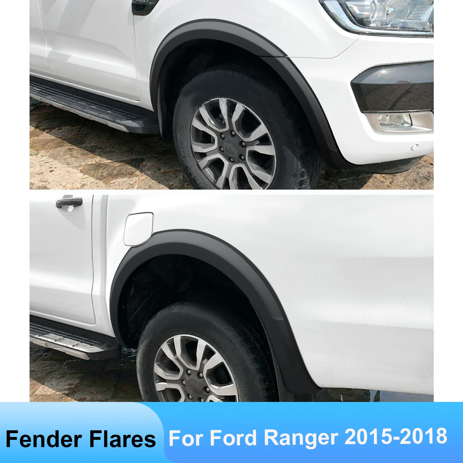 3'' Slim Fender Flares Wheel Arch for Ford Ranger T7 PX2 MK2 2015 2016 2017 2018 Models Matte Black Mudguard 4X4 Car Accessories