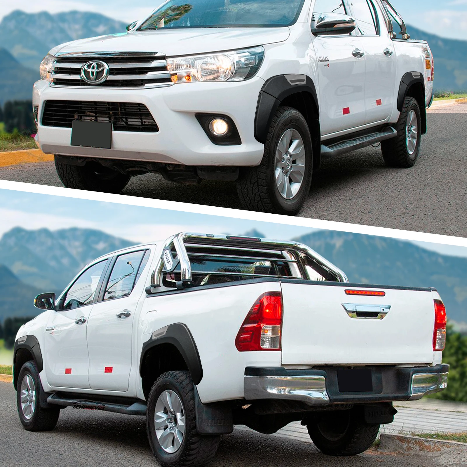 Fender Flares Wheel Arch for Toyota Hilux 2015-2020,2021-2024 Models 4X4 Car Auto Part Accessories 6pcs/Set Car Styling
