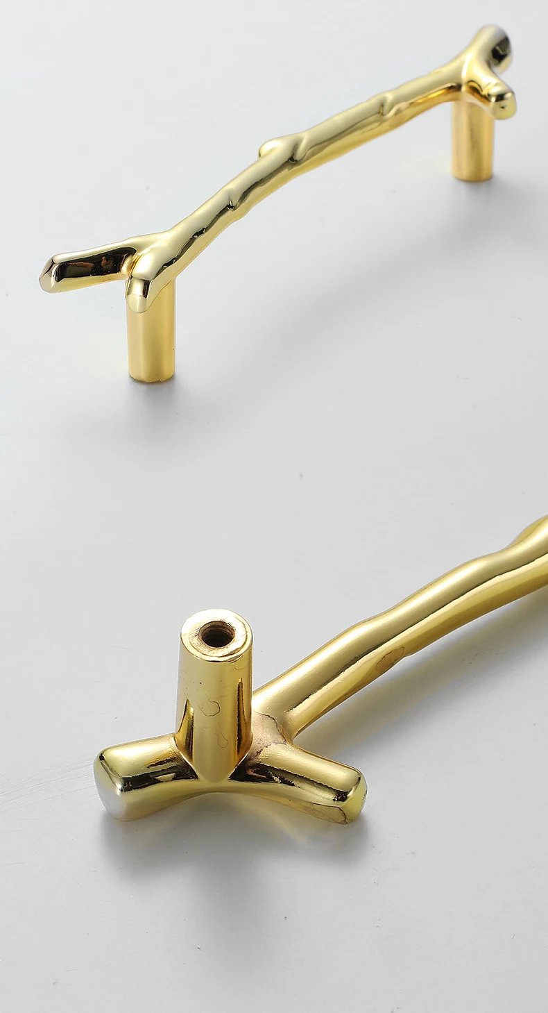 KAK 10pcs Tree Branch Furniture Handle 96mm 128mm Black Silver Bronze Kitchen Cabinet Handles Drawer Knobs Door Pulls Hardware