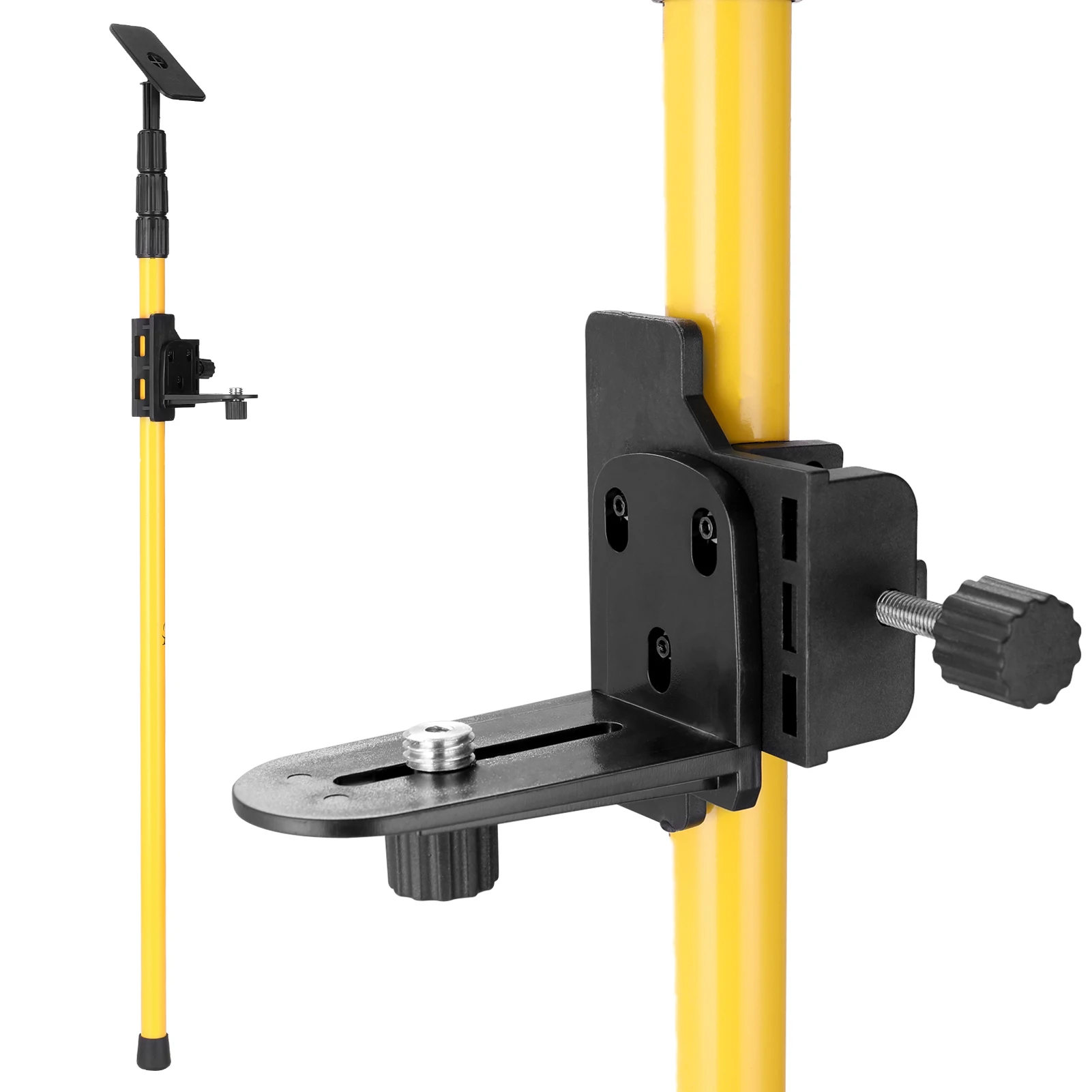 Telescopic Rod for Line Leveler Aluminum Alloy Adjustable Lift Extend Bracket Holder for 1/4''and 5/8'' Laser Level