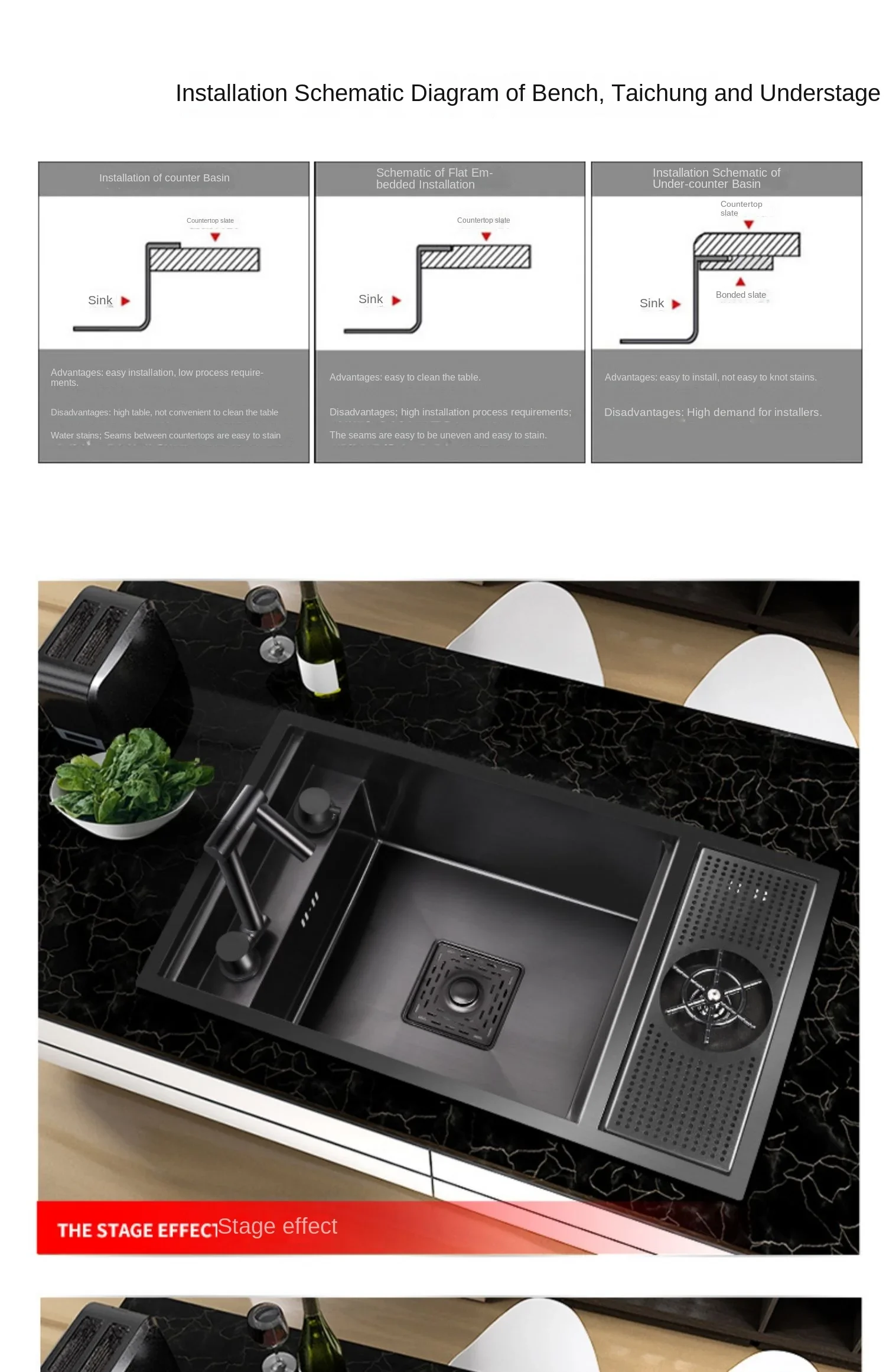 304 Nano Stainless Steel Hidden Sink Folding Faucet, Large Single Slot, Cover Plate, Bar Counter Cup Washer, 55cm X 32cm