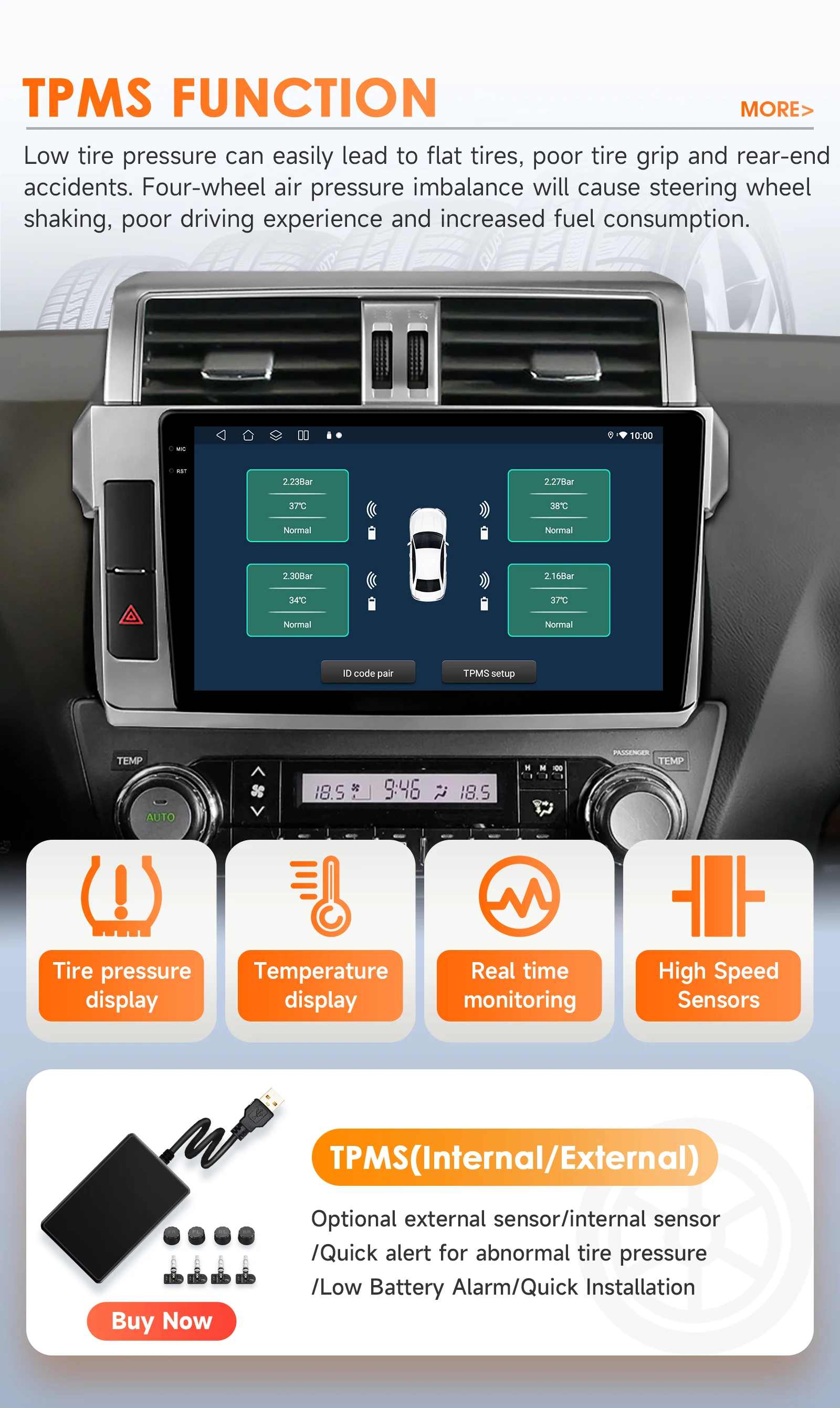 Hizpo 2 din Android 14 AutoradiogramFor Toyota Land Cruiser Prado 150 2013-2017 Car Radio Multimedia Navigation CarPlay Stereo 6115