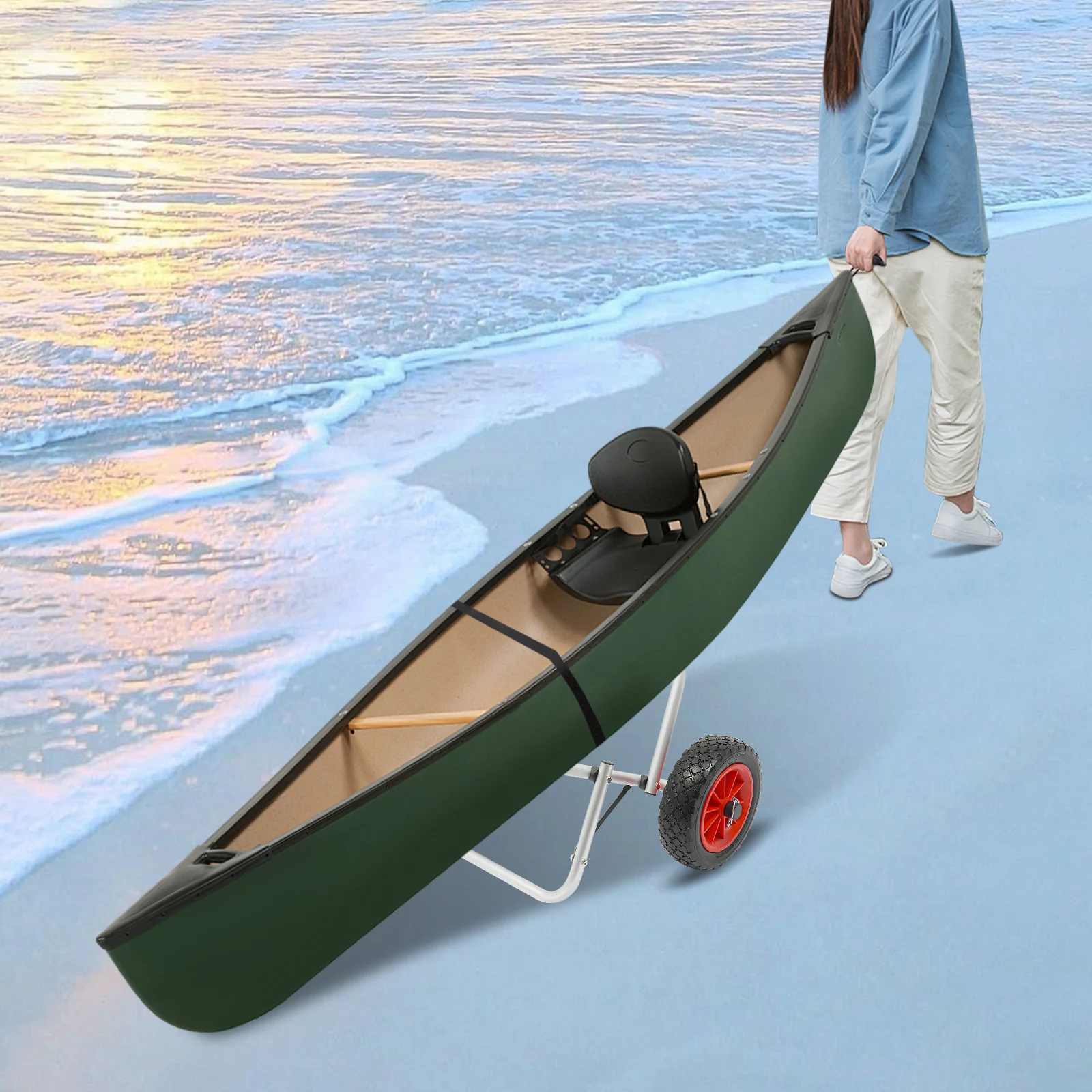 Three Brackets (Solid Wheels) For Medium-Sized Kayak Trailer Made Of High-Quality Aviation Aluminum Material