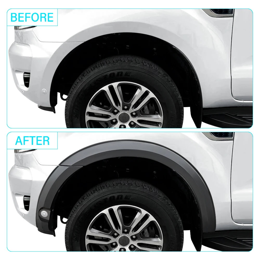 4 Inch Slim Fender Flares Kits Fit For Ford Ranger 2015-2018,2019-2022 T7 T8 MK2 MK3 PX2 PX3 Wheel Arch Protection 4X4 Car Parts