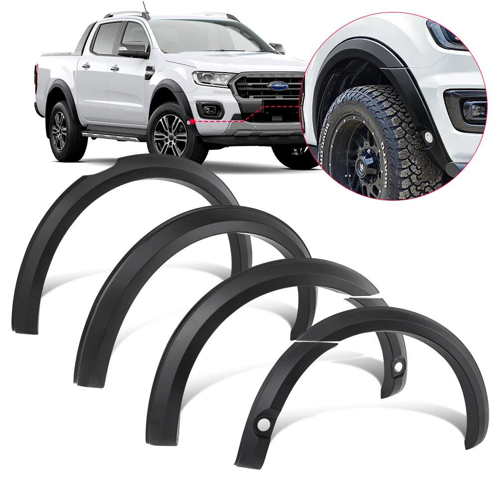 4 Inch Slim Fender Flares Kits Fit For Ford Ranger 2015-2018,2019-2022 T7 T8 MK2 MK3 PX2 PX3 Wheel Arch Protection 4X4 Car Parts