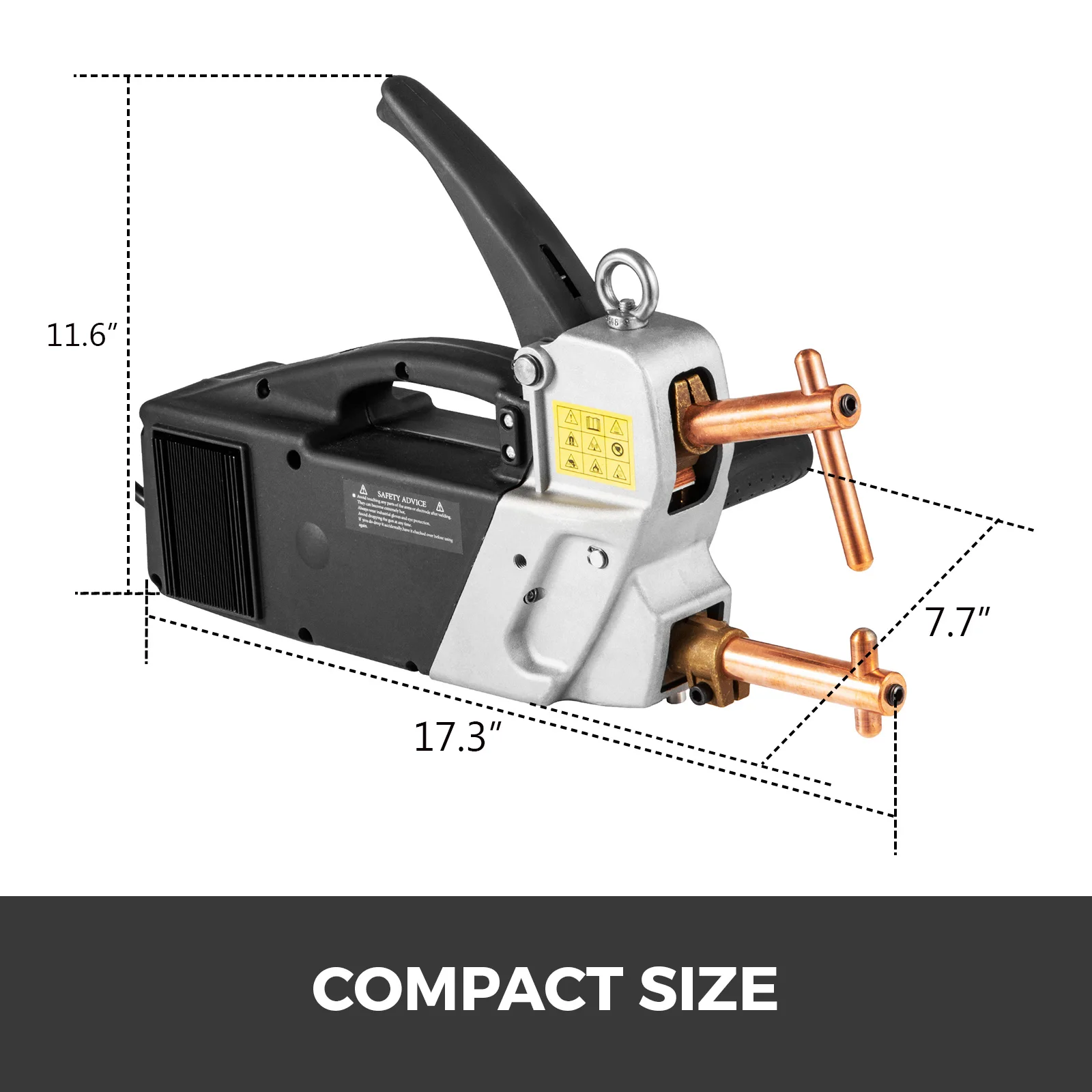 SucceBuy 230V/400V Portable Electric Spot Welder 2.0+2.0mm Plastic Welding Machine 25A 120mm Strap Hand Grip Spot Welding Gun