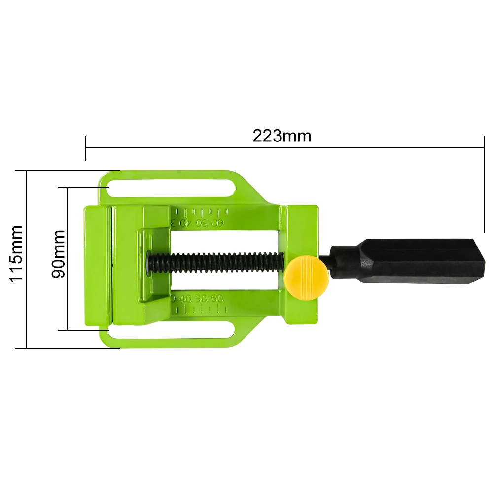ALLSOME 2.5 Inch Bench Flat Vise Tong Multifunction Aluminum Drill Press Vise Table For Milling Engraving Woodworking Power Tool