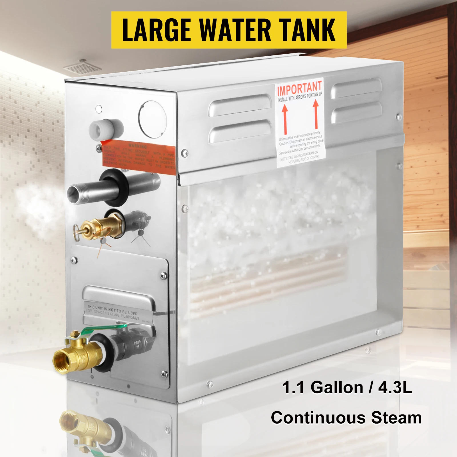 SucceBuy 4/6KW Steam Generator Steam Generator for SPA Room Digital Display Steam Generator Sauna Steam Generator for Home