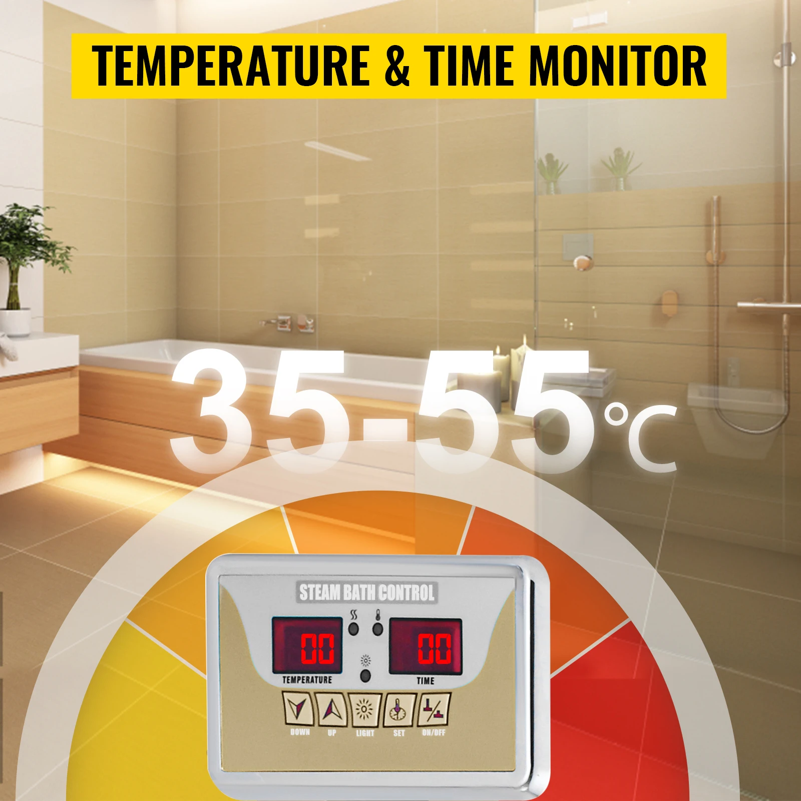 SucceBuy 4/6KW Steam Generator Steam Generator for SPA Room Digital Display Steam Generator Sauna Steam Generator for Home
