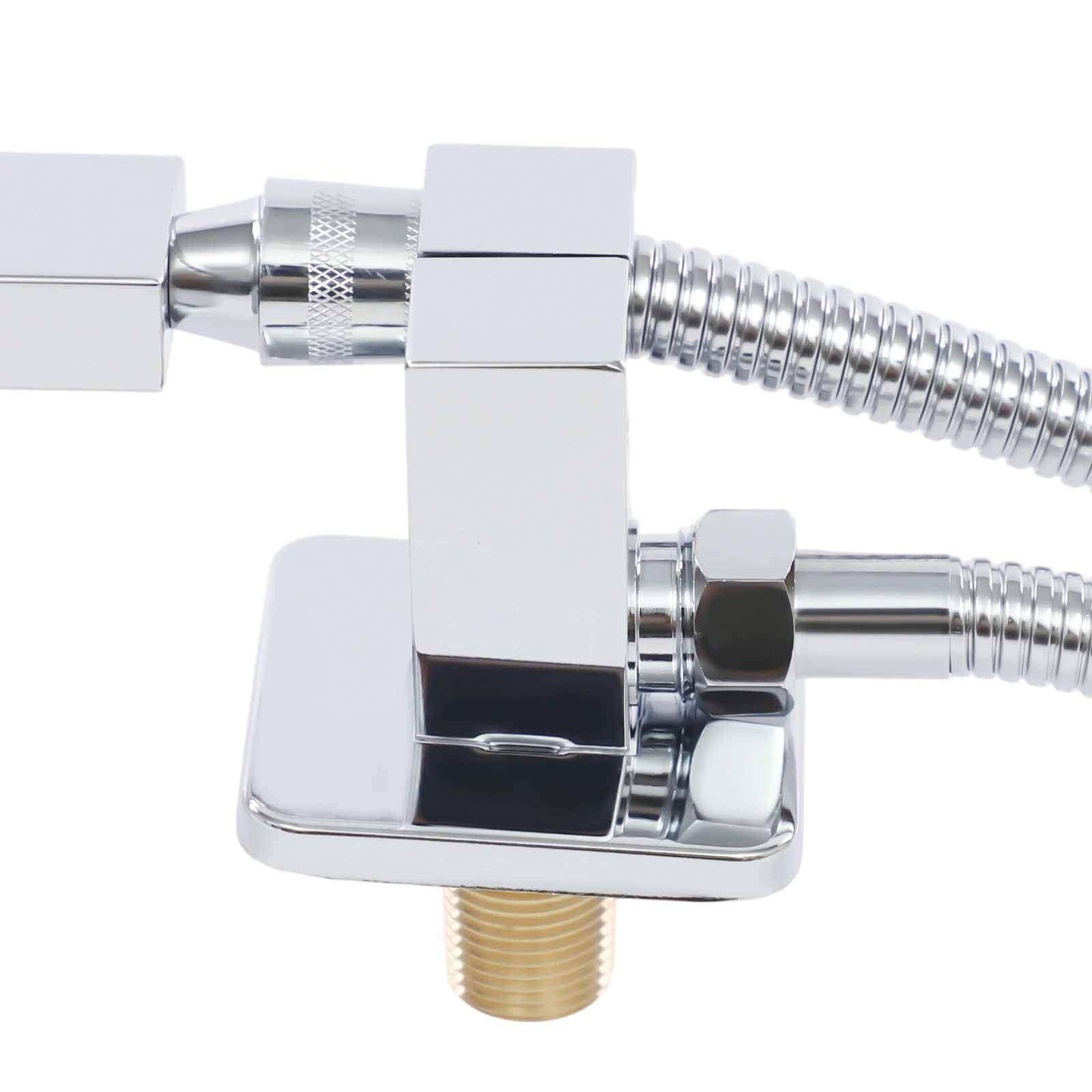 Flush-mounted Shower Set, Wall-mounted Shower System Bathroom Shower Set Silver/Black
