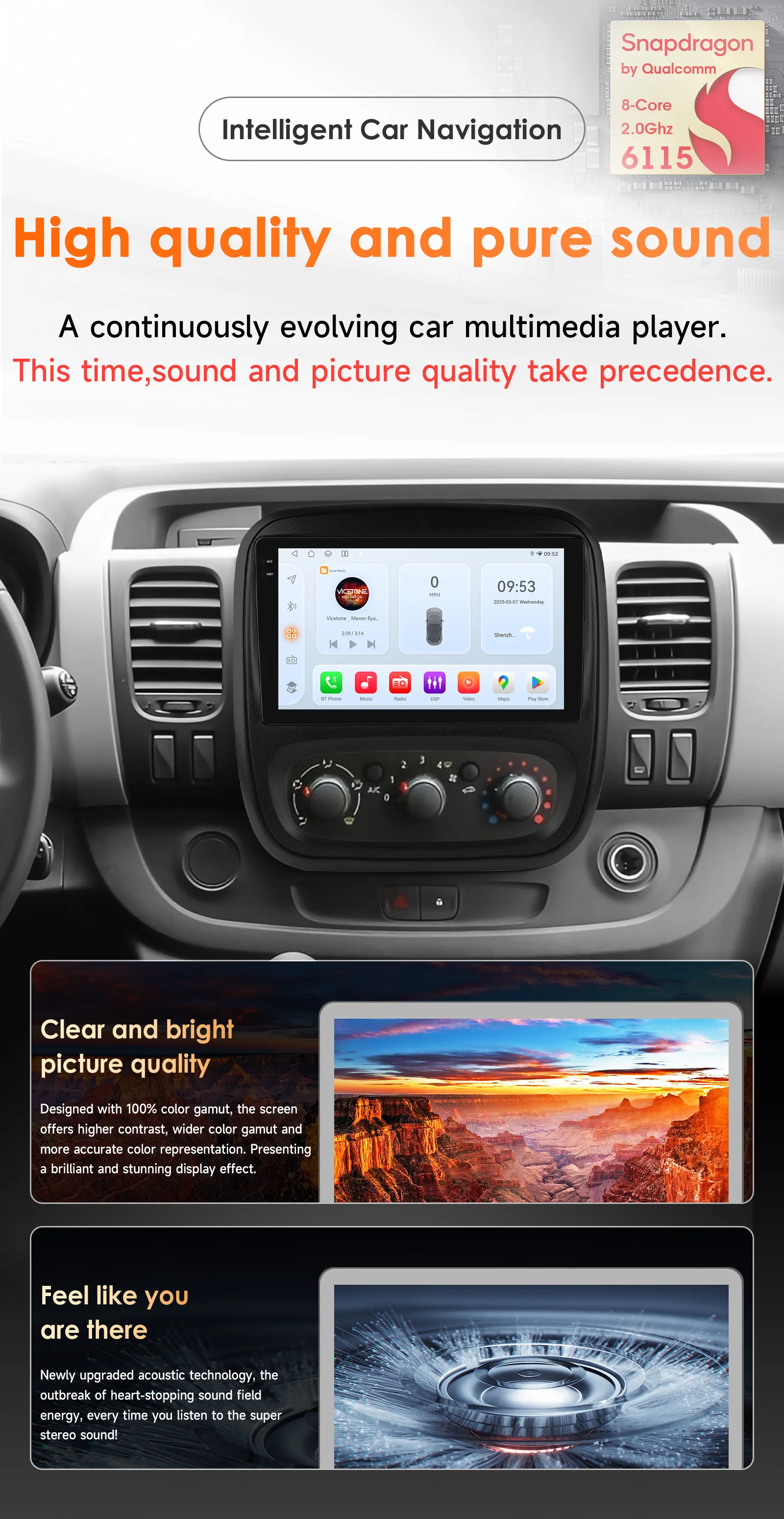 Hizpo Car Radio For Renault Trafic 3 2014- 2021 Opel Vivaro B 2014 - 2018 Autoradio CarPlay Android Auto Intelligent Systems 4G