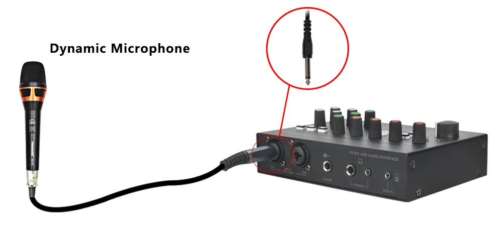 Freeboss 24 Effects Sound Card 48KHz EQ Recording 2 XLR Mic Input Stereo PC 48V Guitar External Audio Interface For Mac OS UC88