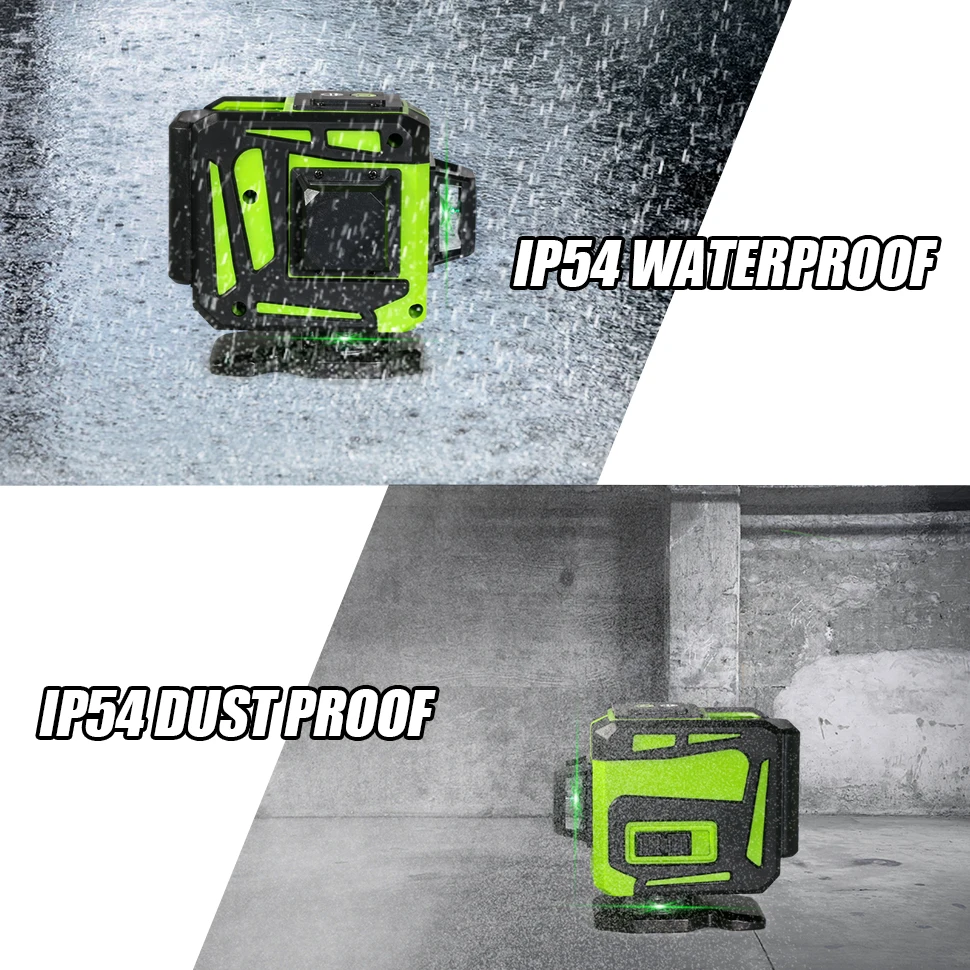 CLUBIONA 12/16 lines Green Beam Cross Laser Level 360 Rotary Self-Leveling Construction Decoration Tools With Remote Control