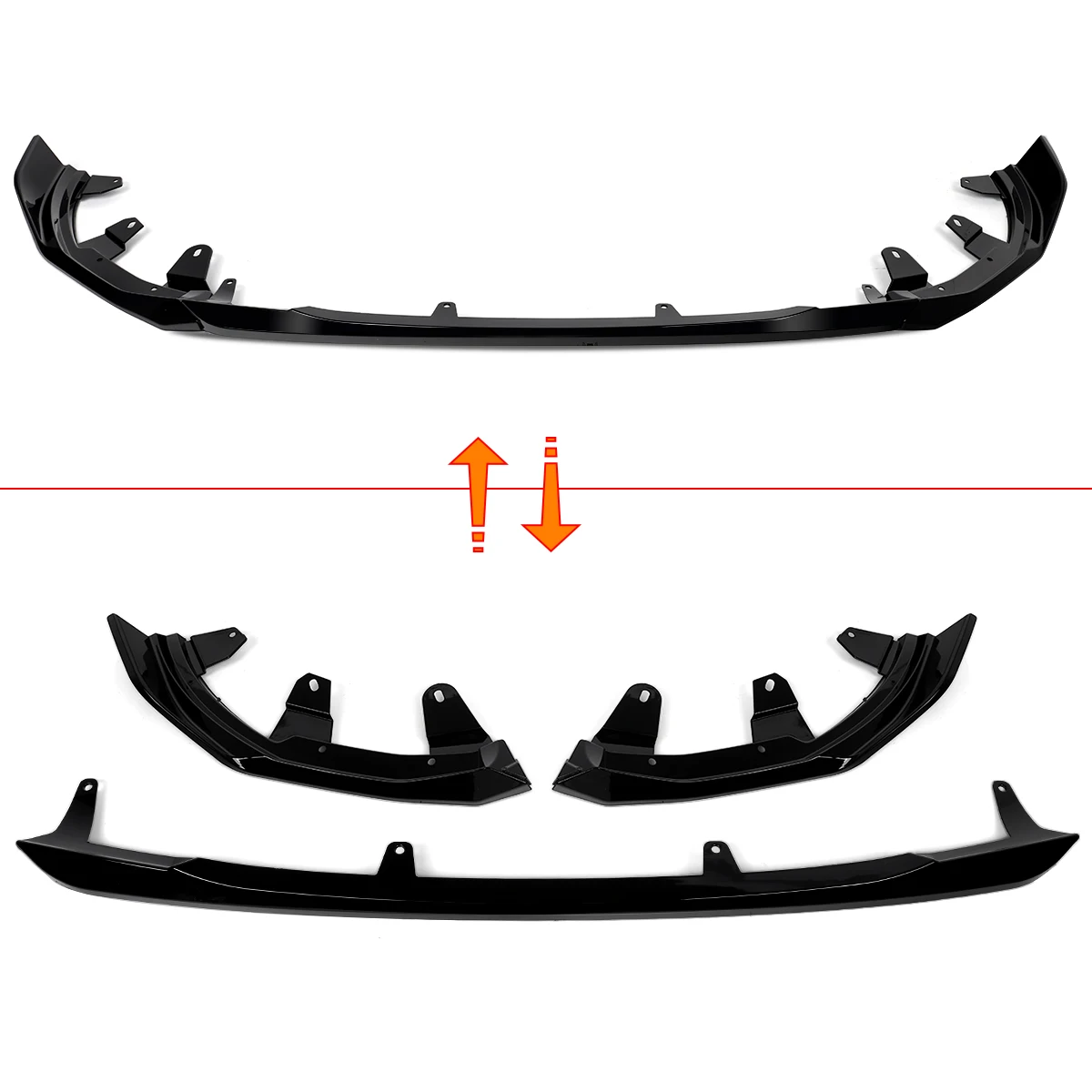 For BMW G42 230i M240i M Sport 2022-2024 Front Bumper Splitter Lip Gloss Black