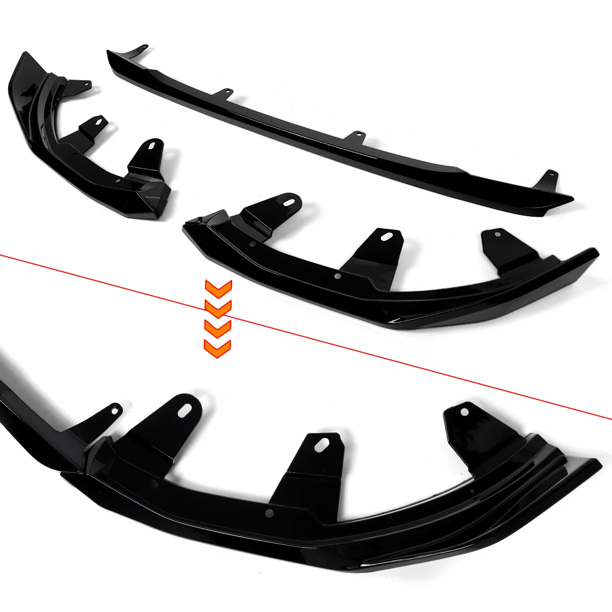 For BMW G42 230i M240i M Sport 2022-2024 Front Bumper Splitter Lip Gloss Black