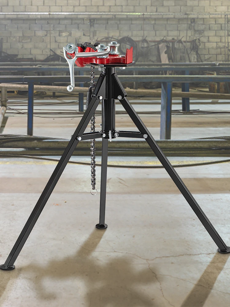 SucceBuy Steel Tripod Pipe Chain Vise 1/8-5in Capacity Foldable Legs Tri-Stand Bench Vice for Fixing Support Bending Metal Pipes