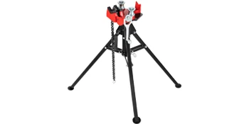 SucceBuy Steel Tripod Pipe Chain Vise 1/8-5in Capacity Foldable Legs Tri-Stand Bench Vice for Fixing Support Bending Metal Pipes