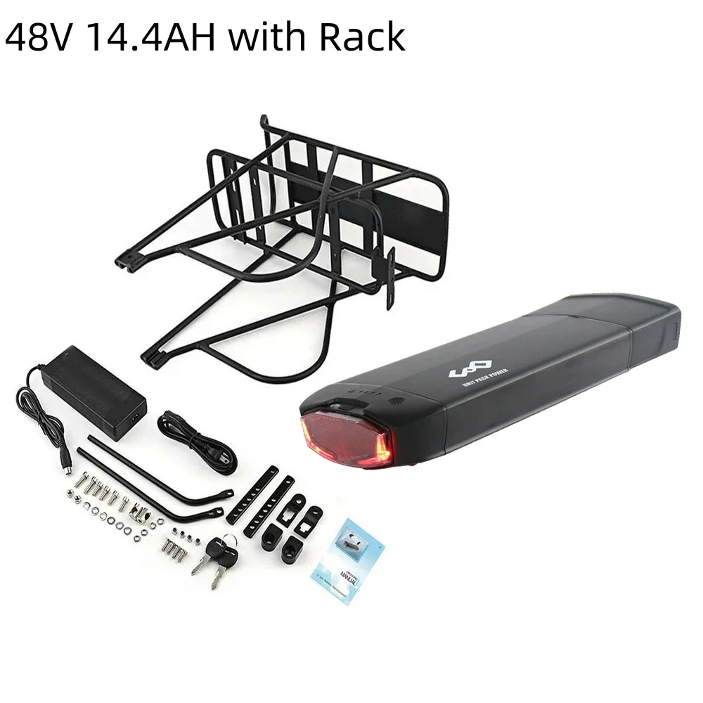 48V 27AH Rear Rack 36V 19.2AH 15Ah 17.5Ah Lithium Powerful Electric Bycicle Batteria Pack for 1500W 1000W 750W 500W 350W