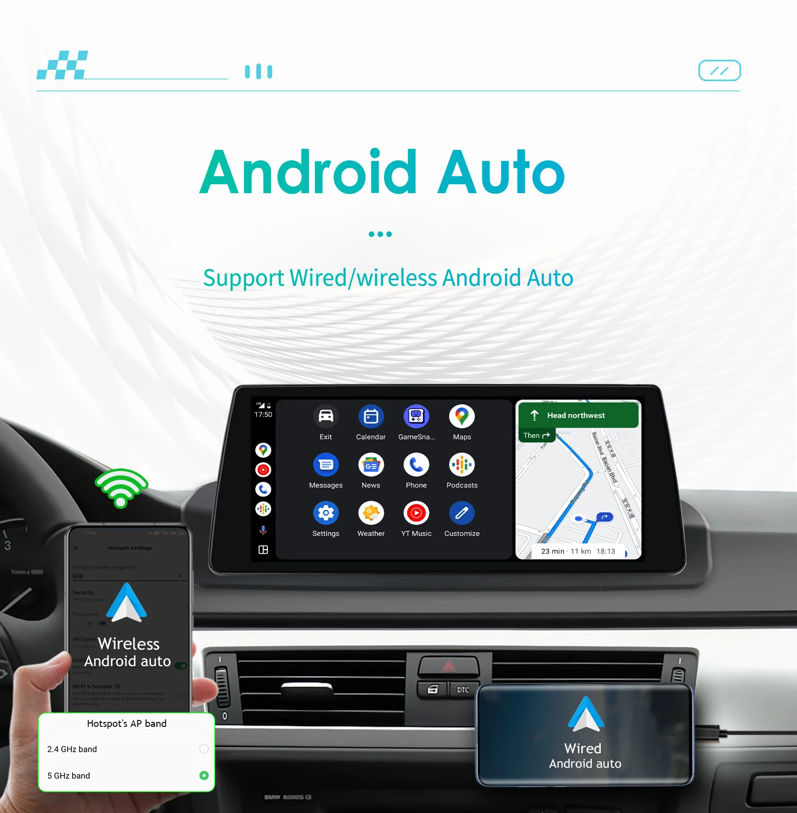 Hizpo 10.25-inch Android Car Radio for BMW 3 Series E90 2005 - 2012 Intelligence System CarPlay RDS DSP GPS Navi QLED Screen