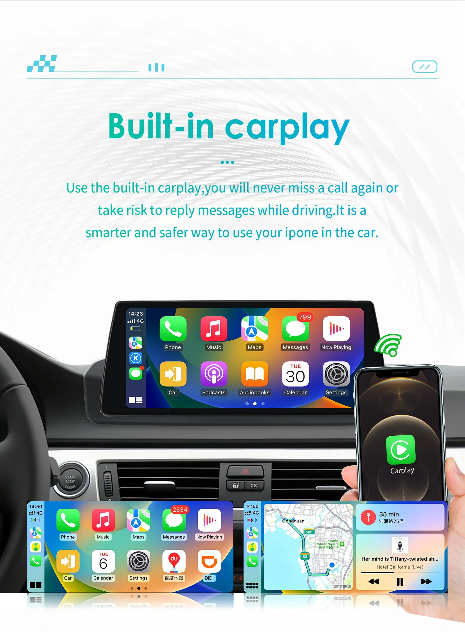 Hizpo 10.25-inch Android Car Radio for BMW 3 Series E90 2005 - 2012 Intelligence System CarPlay RDS DSP GPS Navi QLED Screen