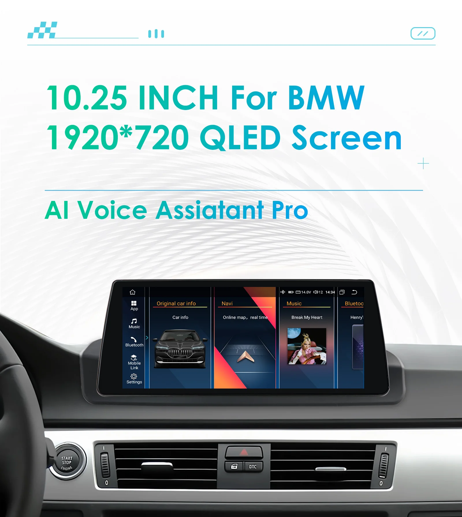 Hizpo 10.25-inch Android Car Radio for BMW 3 Series E90 2005 - 2012 Intelligence System CarPlay RDS DSP GPS Navi QLED Screen