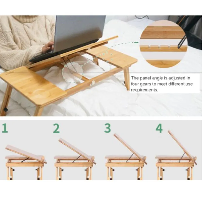 Home Folding Laptop Desk for Bed & Sofa Laptop Bed Tray Table Desk Portable Lap Desk for Study and Reading Bed Top Tray Table
