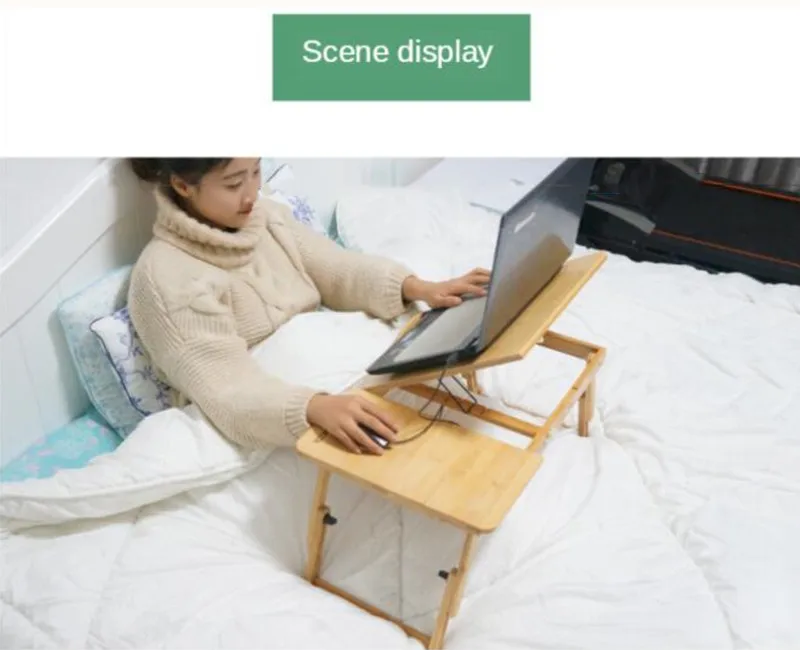 Home Folding Laptop Desk for Bed & Sofa Laptop Bed Tray Table Desk Portable Lap Desk for Study and Reading Bed Top Tray Table