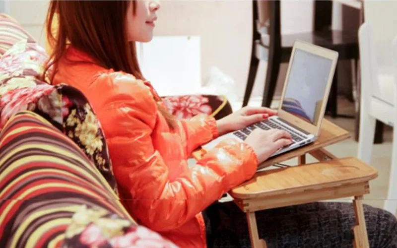 Home Folding Laptop Desk for Bed & Sofa Laptop Bed Tray Table Desk Portable Lap Desk for Study and Reading Bed Top Tray Table