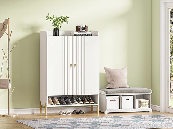 Tribesigns White Shoe Cabinet Entryway: 6 Tiers Shoe Organizer Cabinet with Adjustable Shelves