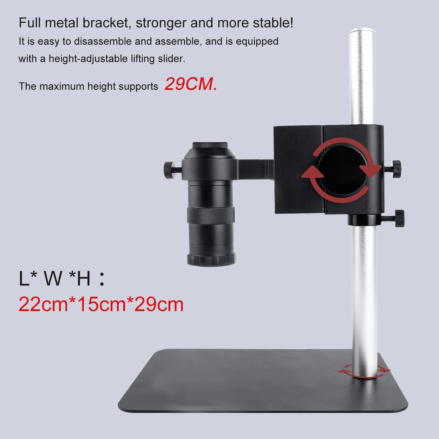 YIZHAN 2K Soldering Microscope HDMI USB 130X C-Mount Lens 38MP Video Take Photos Measurement For PCB Repair Thickened Metal Base