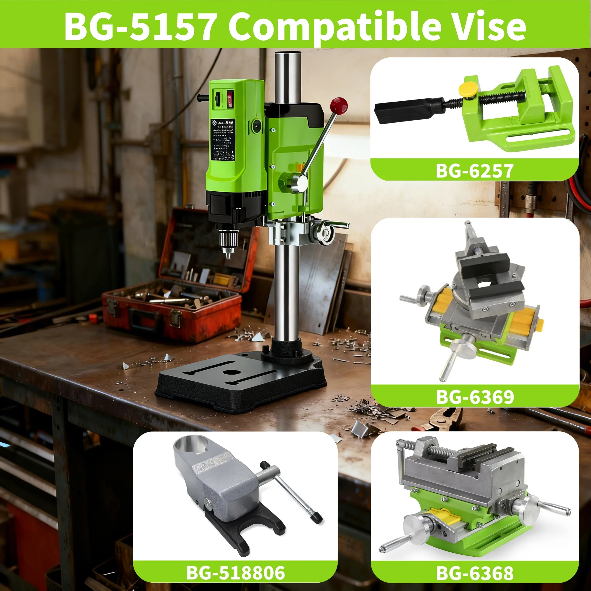 ALLSOME 1200W/1050/880W BG-5157 Bench Drill Stand Mini Electric Bench Drilling Machine Drill Chuck