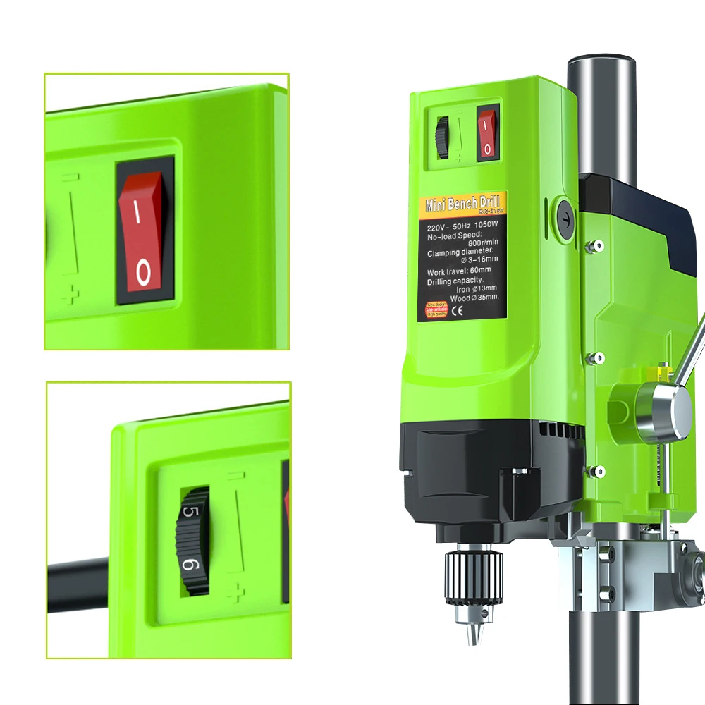 ALLSOME 1200W/1050/880W BG-5157 Bench Drill Stand Mini Electric Bench Drilling Machine Drill Chuck