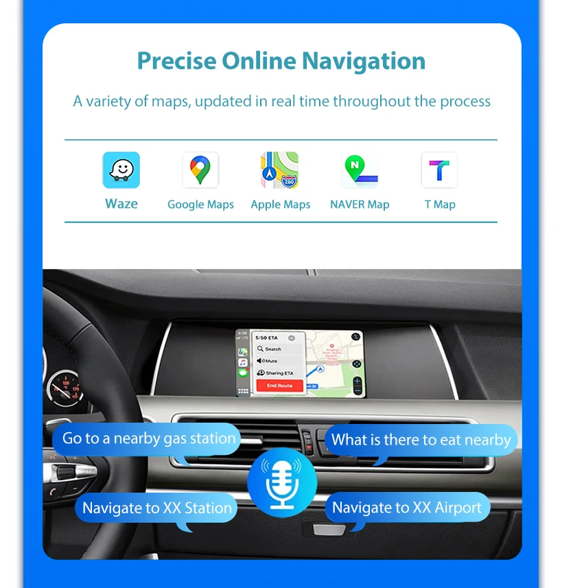 Wireless CarPlay For BMW Series 5 7 F10 F11 F07 GT F01 F02 F03 F04 CIC CCC NBT EVO Android Mirror Link AirPlay CarPlay Function
