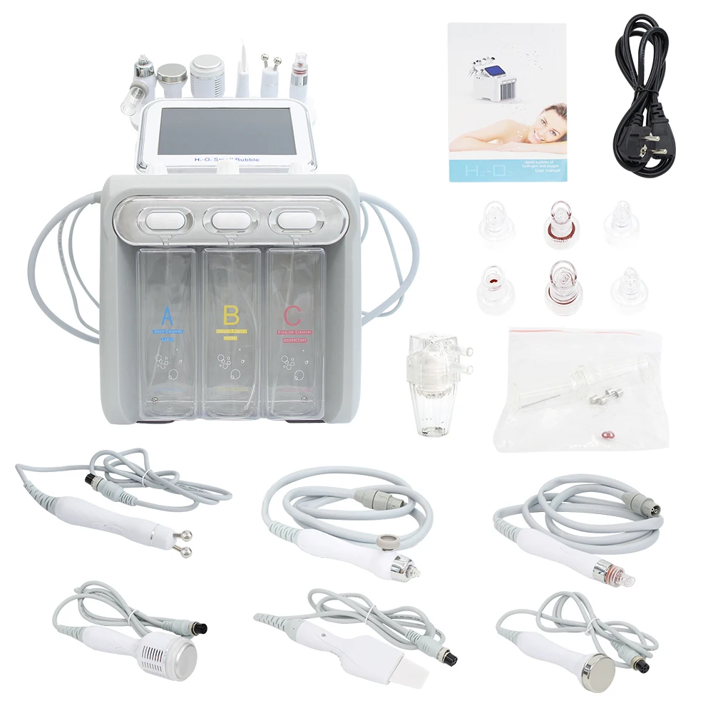 6 in 1 Hydrogen Dermabrasion Facial Beauty Machine Aqua Peeling Deep Cleansing Lifting Water Microdermabrasion Device Skin Care