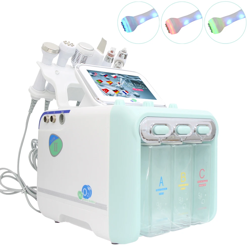6 in 1 Hydrogen Dermabrasion Facial Beauty Machine Aqua Peeling Deep Cleansing Lifting Water Microdermabrasion Device Skin Care