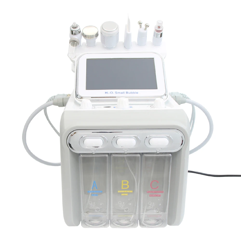 6 in 1 Hydrogen Dermabrasion Facial Beauty Machine Aqua Peeling Deep Cleansing Lifting Water Microdermabrasion Device Skin Care