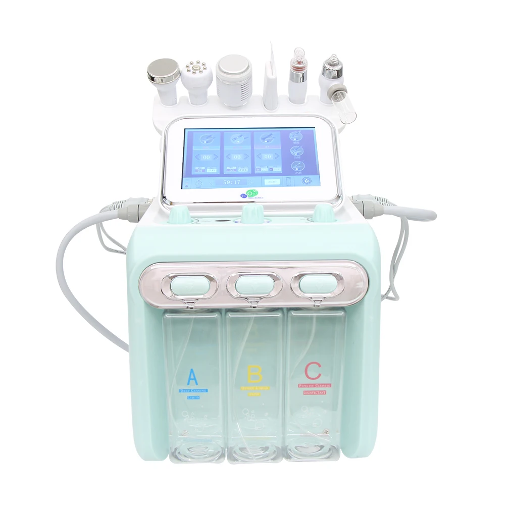6 in 1 Hydrogen Dermabrasion Facial Beauty Machine Aqua Peeling Deep Cleansing Lifting Water Microdermabrasion Device Skin Care